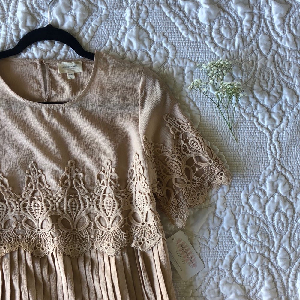 An Orange Creek baby pink midi dress